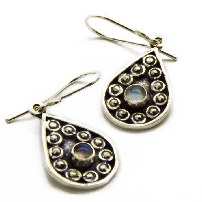 Aretes Hindú Gota con Piedra Engastada