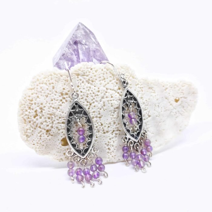 Aretes Hindú Marquis con Piedras Colgantes