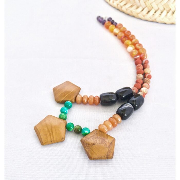 Collar Cornalina, Ónix, Turquesa y Jaspes