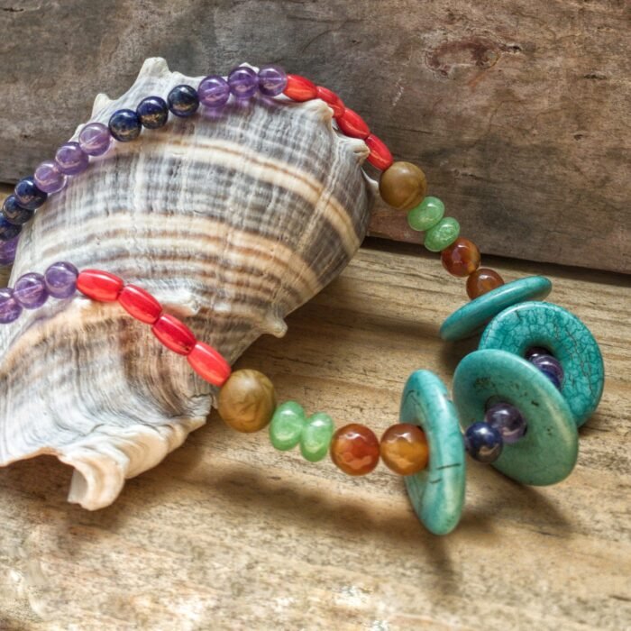 Collar Arcoíris con Turquesas