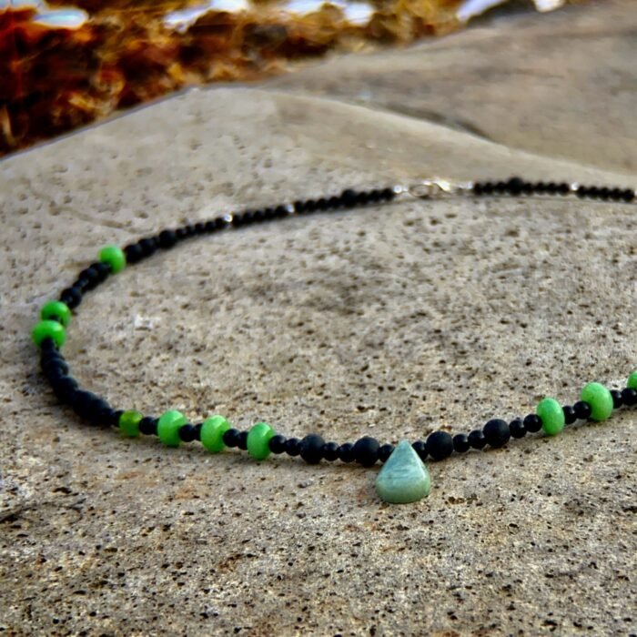 Collar Jades, Ónix y Gota de Jade