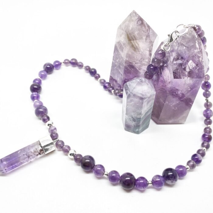 Collar Amatistas con Péndulo