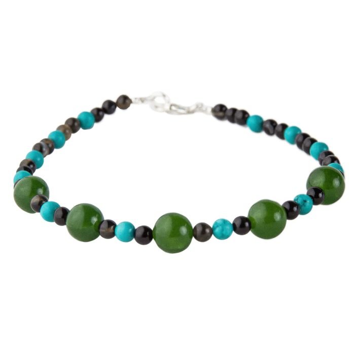 Pulsera Turquesa, Jade y Ónix