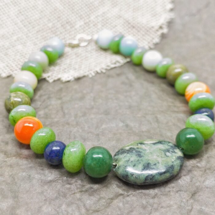 Pulsera Arcoíris y Jade Central