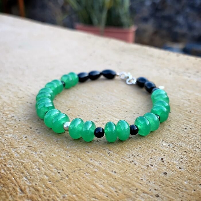 Pulsera Venturina, Ónix y Plata