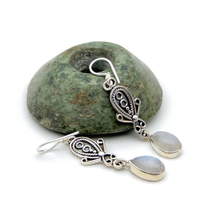 Aretes Piedra Luna Largos