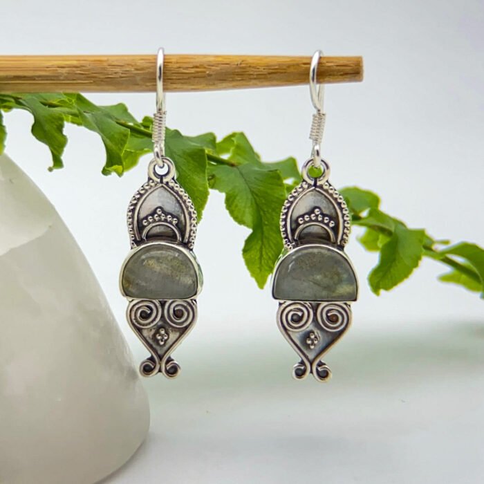 Aretes Labradorita Hindú