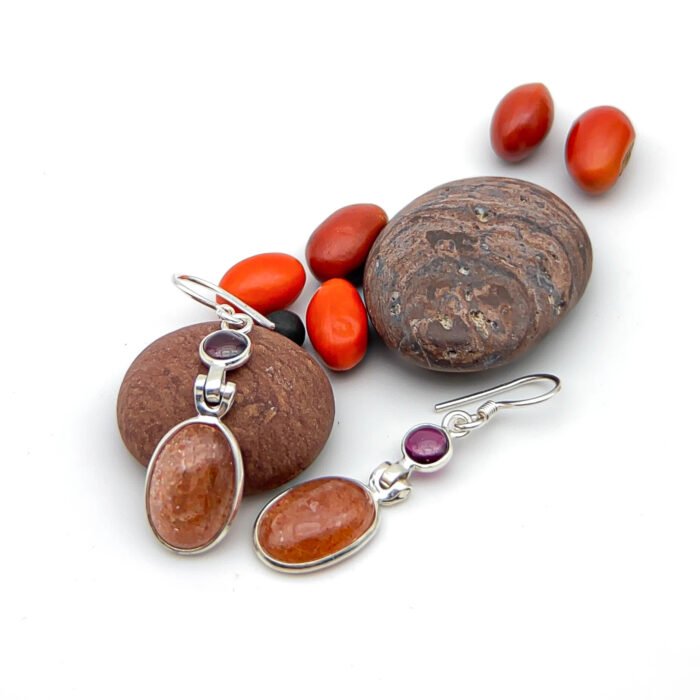 Aretes Piedra de Sol y Granates