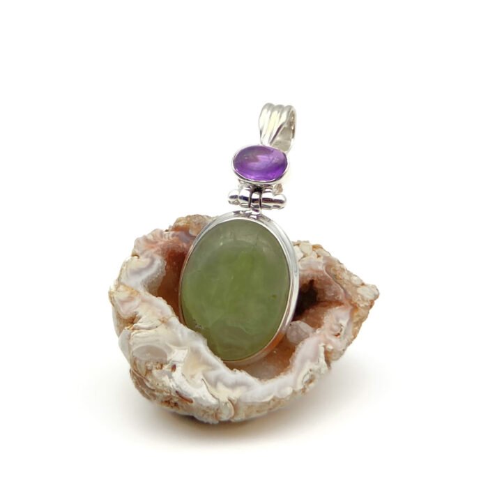 Dije Prehnita y Amatista