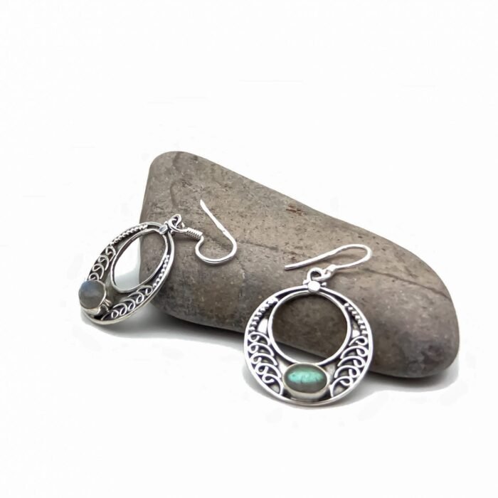 Arracadas Redondas Labradorita